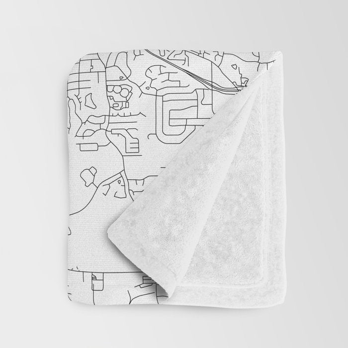 Atlanta White Map Throw Blanket Gallery Image 3