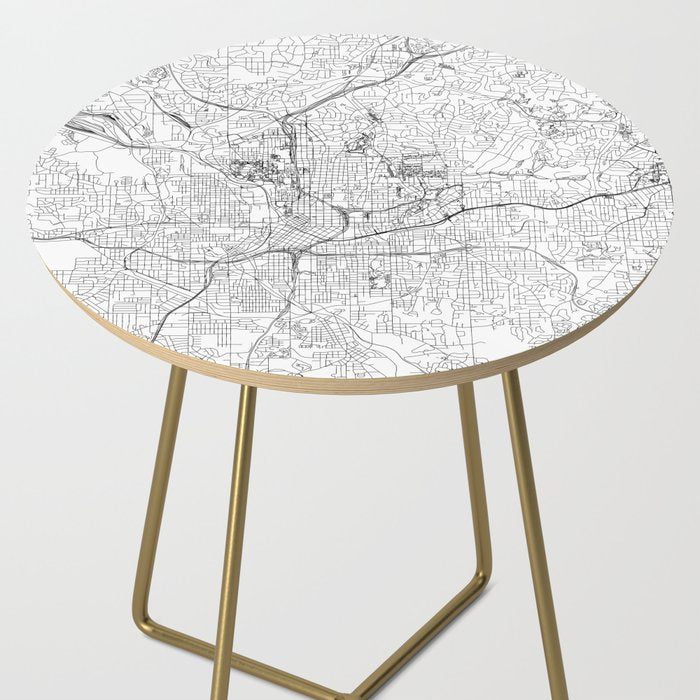 Atlanta White Map Side Table Gallery Image 2