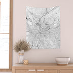 Atlanta White Map Wall Tapestry Gallery Image 2