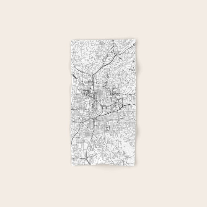 Atlanta White Map Hand & Bath Towel Gallery Image 1