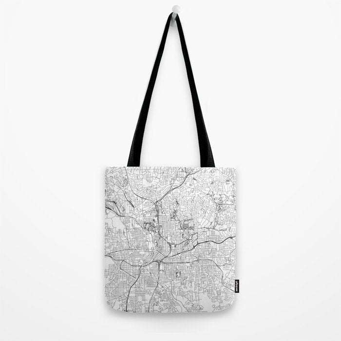 Atlanta White Map Tote Bag Gallery Image 2