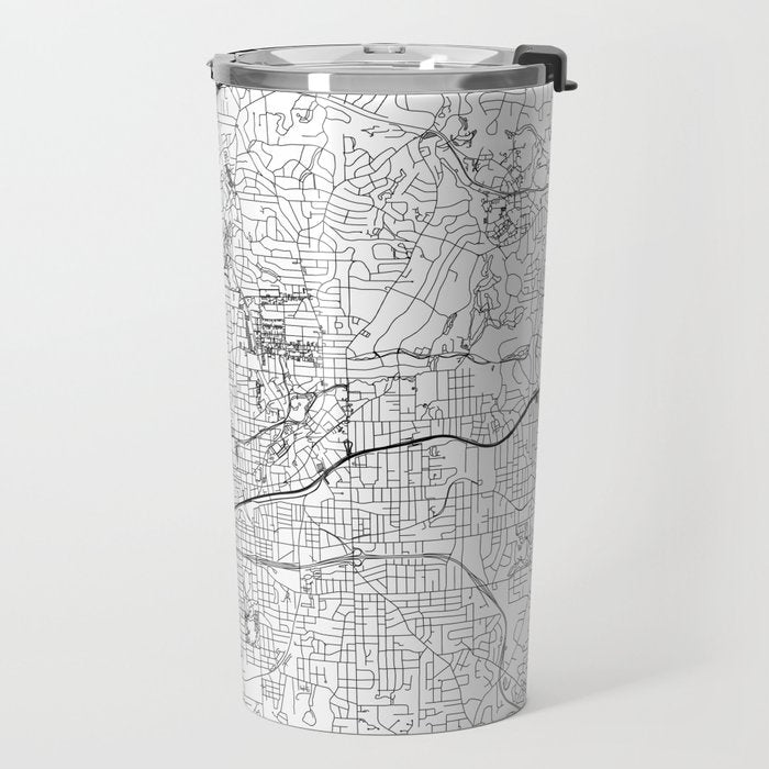 Atlanta White Map Travel Mug Gallery Image 2