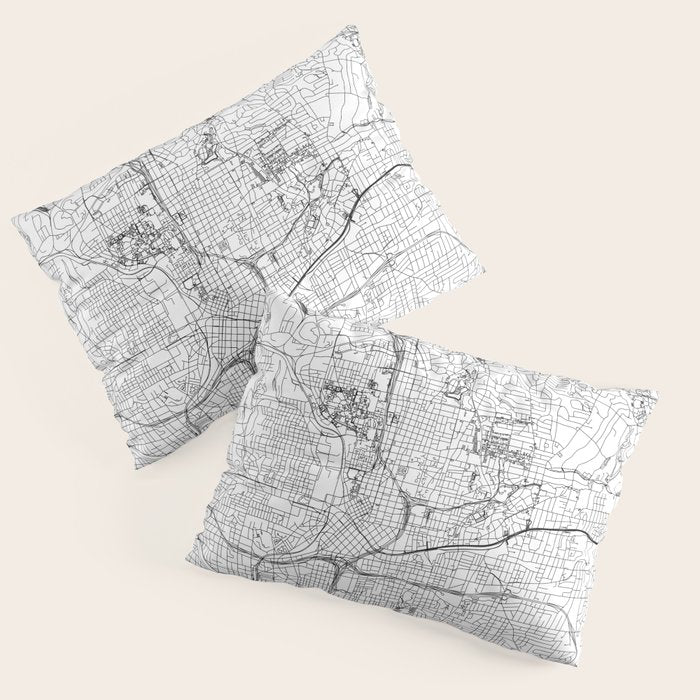 Atlanta White Map Pillow Sham Gallery Image 3