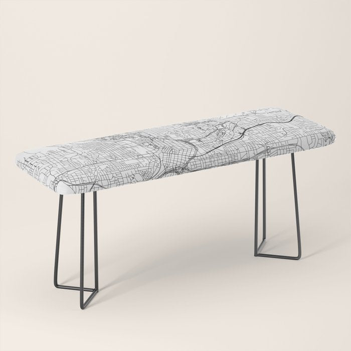 Atlanta White Map Bench Gallery Image 1