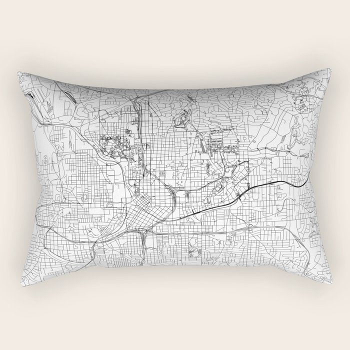 Atlanta White Map Rectangular Pillow Gallery Image 2