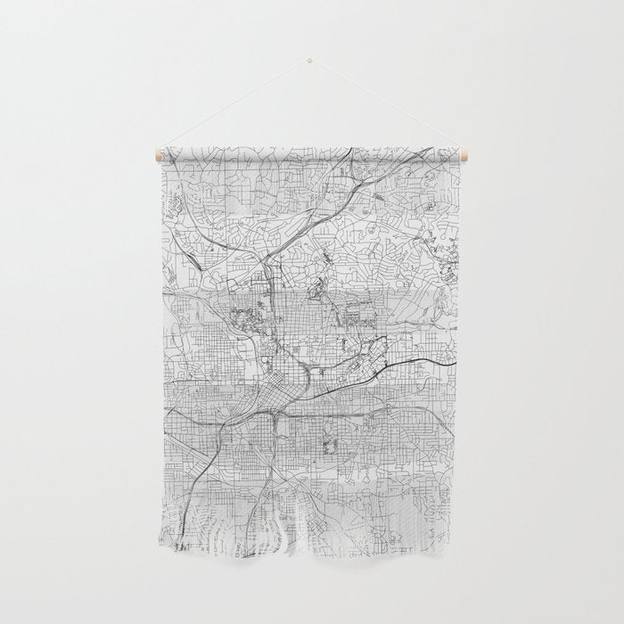 Atlanta White Map Wall Hanging Gallery Image 1