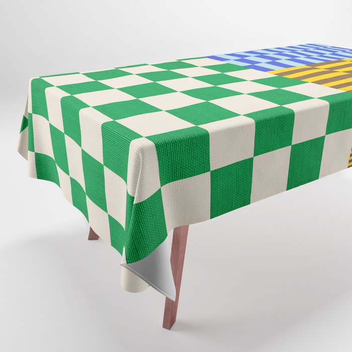 Retro Checkerboard Collage 02 Tablecloth Gallery Image 1