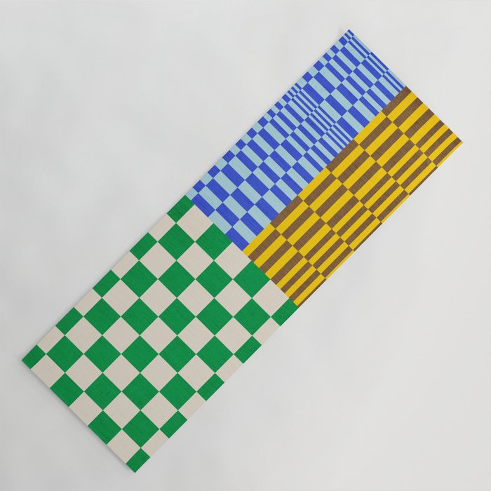 Retro Checkerboard Collage 02 Yoga Mat Gallery Image 1