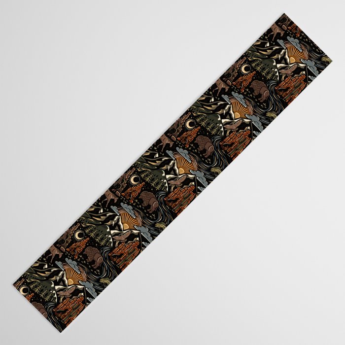 Wild West - dark brown, rust, green, and black Table Runner Gallery Image 3