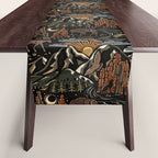 Wild West - dark brown, rust, green, and black Table Runner Gallery Image 1