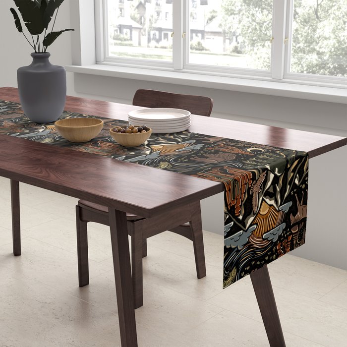 Wild West - dark brown, rust, green, and black Table Runner Gallery Image 2