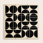 Mid Century Modern Geometric 04 Black Wood Wall Art Gallery Image 1