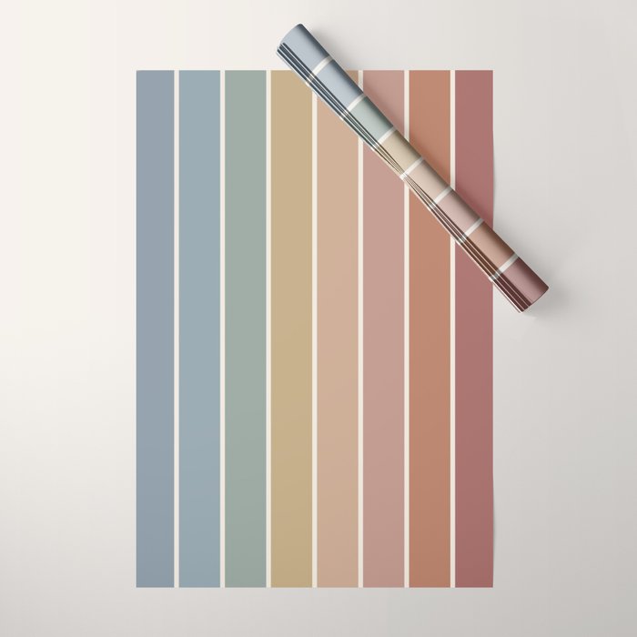 Gradient Arch XXIV Earthy Mid Century Modern Rainbow Wrapping Paper Gallery Image 1