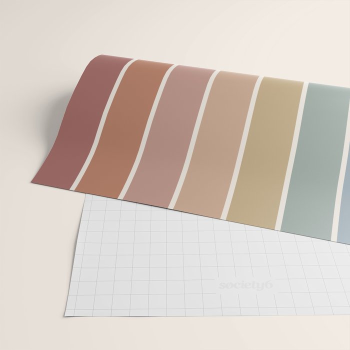 Gradient Arch XXIV Earthy Mid Century Modern Rainbow Wrapping Paper Gallery Image 2