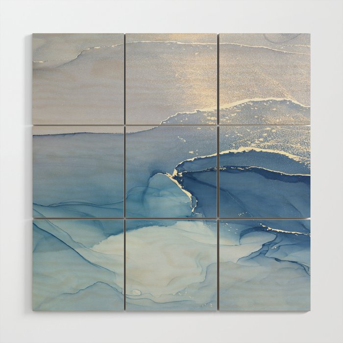 Abstract Blue Art Print By LandSartprints Wood Wall Art Gallery Image 1