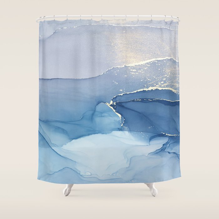 Abstract Blue Art Print By LandSartprints Shower Curtain Gallery Image 1
