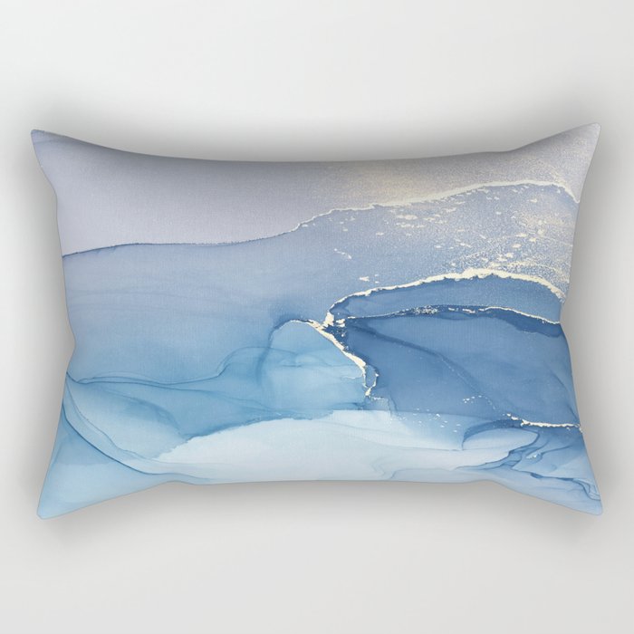 Abstract Blue Art Print By LandSartprints Rectangular Pillow Gallery Image 2