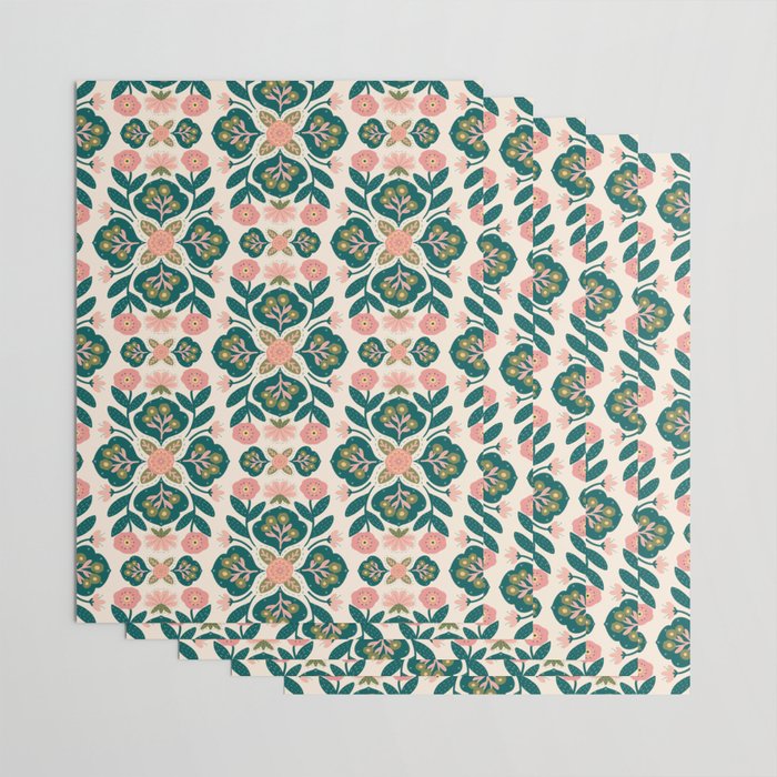 Indian Floral - pink and green  Wrapping Paper Gallery Image 3