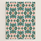 Indian Floral - pink and green  Jigsaw Puzzle Gallery Image 1