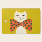 Cat with incredebly oversized humongous bowtie Cutting Board Gallery Image 1