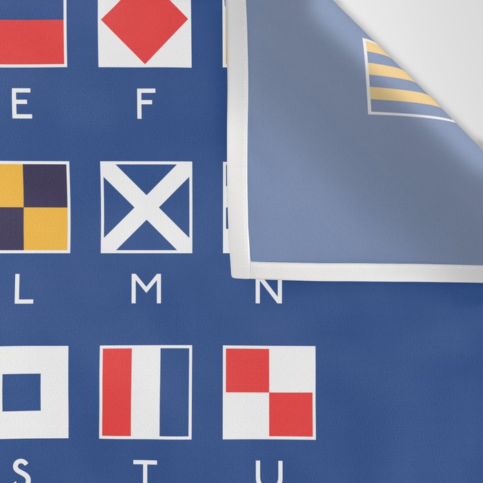 Maritime Nautical Signal Flags Chart - Navy Wall Tapestry Gallery Image 3