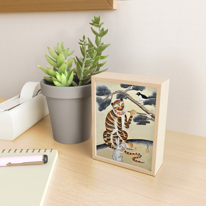 Korean Minhwa Tiger with Pipe Mini Art Print Gallery Image 2