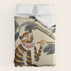 Korean Minhwa Tiger with Pipe Duvet Cover Gallery Image 6