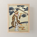 Korean Minhwa Tiger with Pipe Mini Art Print Gallery Image 1