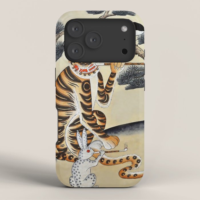 Korean Minhwa Tiger with Pipe iPhone Case Gallery Image 3