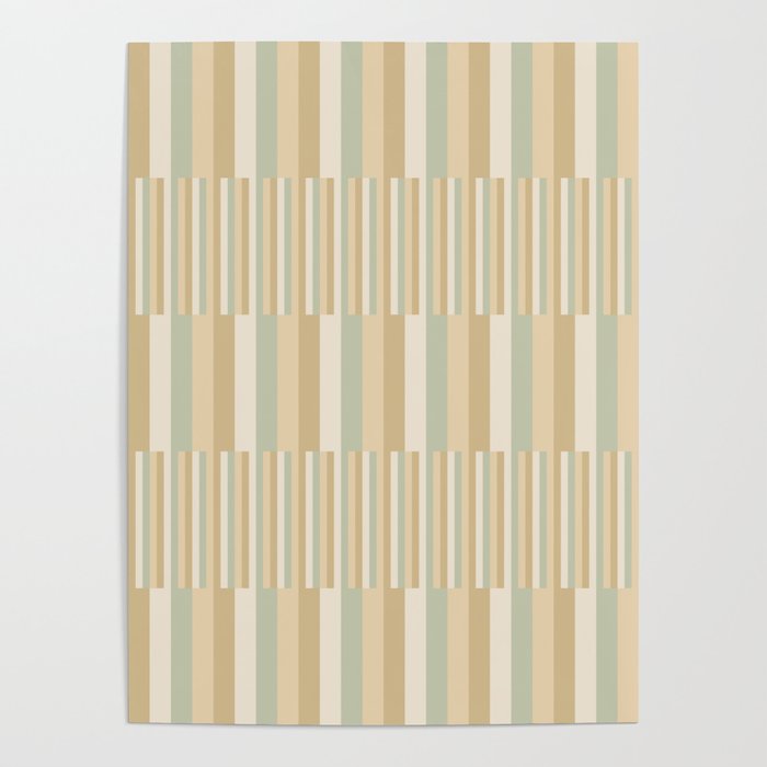 Mixed Stripes Pattern XXII Natural Boho Poster Gallery Image 1
