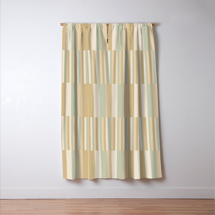Mixed Stripes Pattern XXII Natural Boho Window Curtain Gallery Image 3
