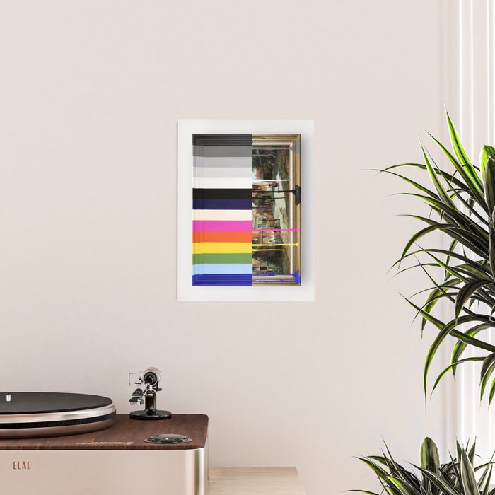 Garage Sale Painting of Peasants with Color Bars Poster Gallery Image 2