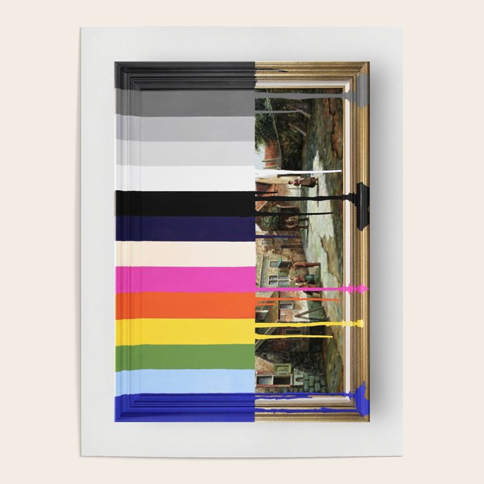Garage Sale Painting of Peasants with Color Bars Poster Gallery Image 1