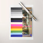 Garage Sale Painting of Peasants with Color Bars Wrapping Paper Gallery Image 1