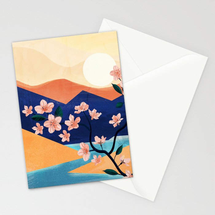 Warm spring sunchine near the flowing river Stationery Card Gallery Image 2