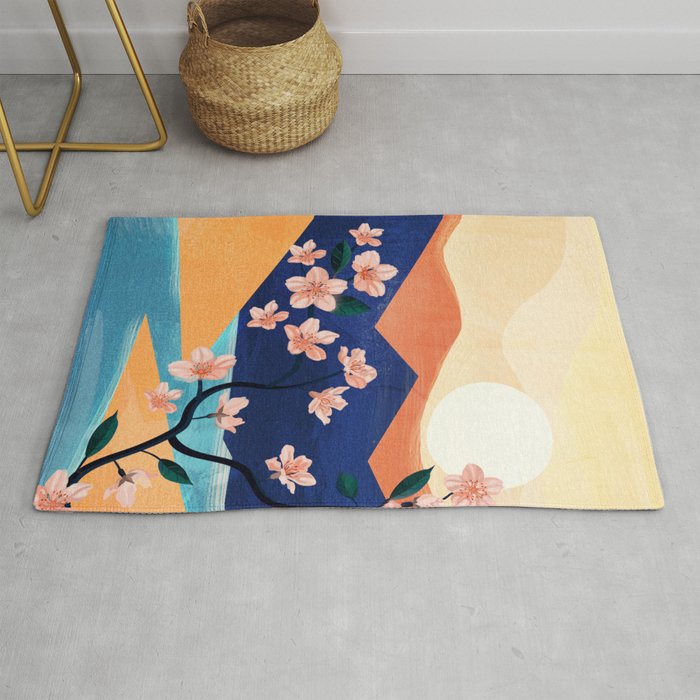 Warm spring sunchine near the flowing river Rug Gallery Image 1