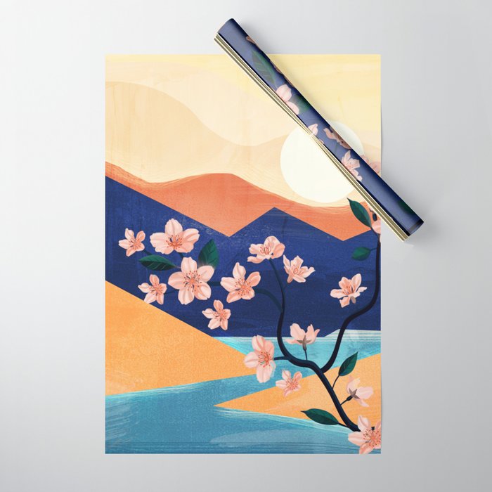 Warm spring sunchine near the flowing river Wrapping Paper Gallery Image 1