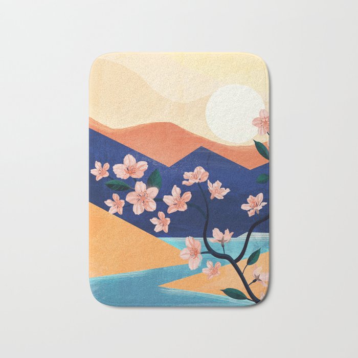 Warm spring sunchine near the flowing river Bath Mat Gallery Image 1