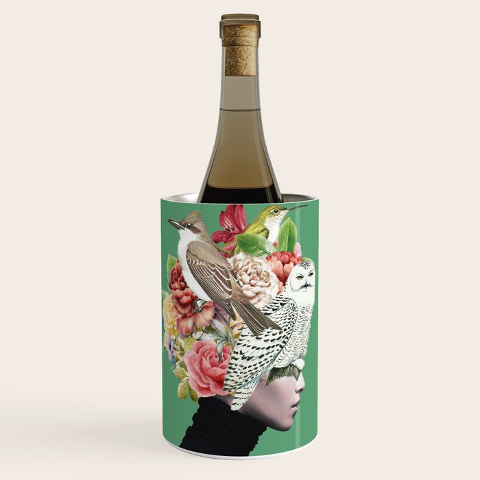 Lady with Birds(portrait) 2 Wine Chiller Gallery Image 1