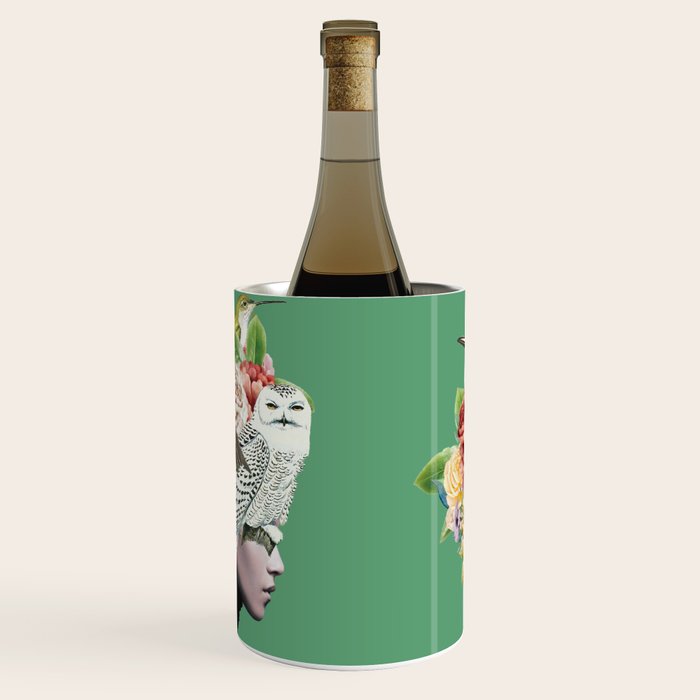 Lady with Birds(portrait) 2 Wine Chiller Gallery Image 3
