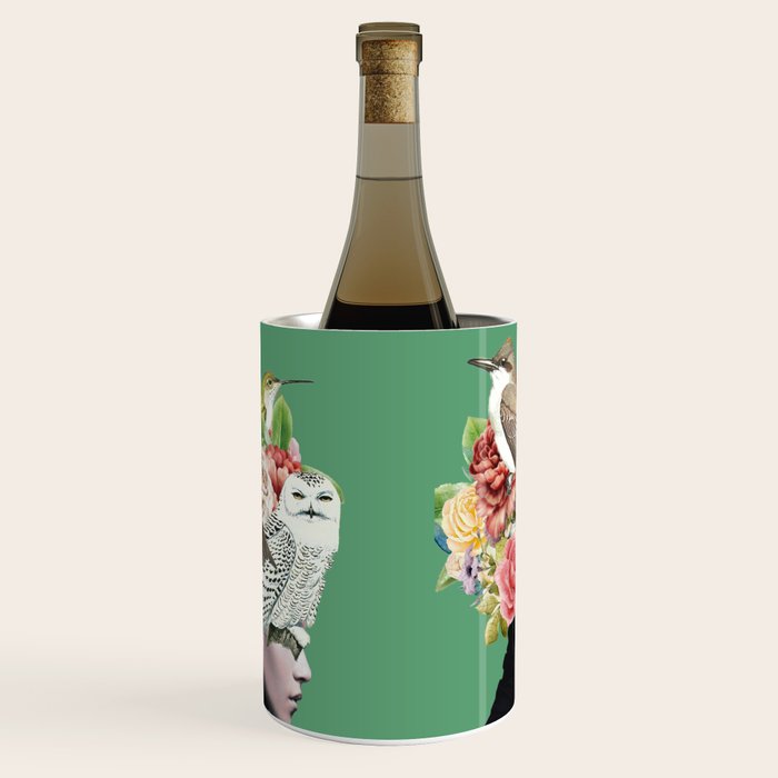 Lady with Birds(portrait) 2 Wine Chiller Gallery Image 2
