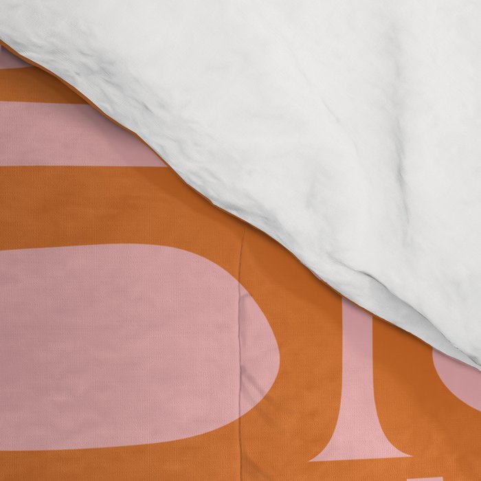 Mid Century Modern Piquet Multi Geometric Pattern Pink Orange Cream Comforter Gallery Image 4