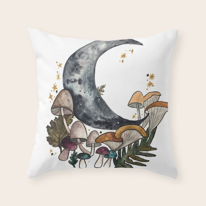 Mushroom Moon Throw Pillow Gallery Image 6