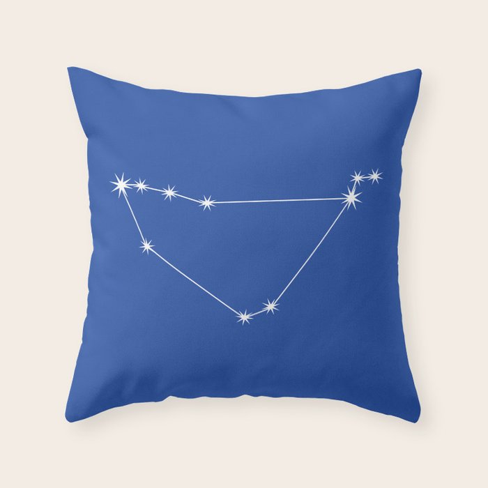 Capricorn Zodiac Star Constellation Line Art Vibrant Blue Throw Pillow Gallery Image 6
