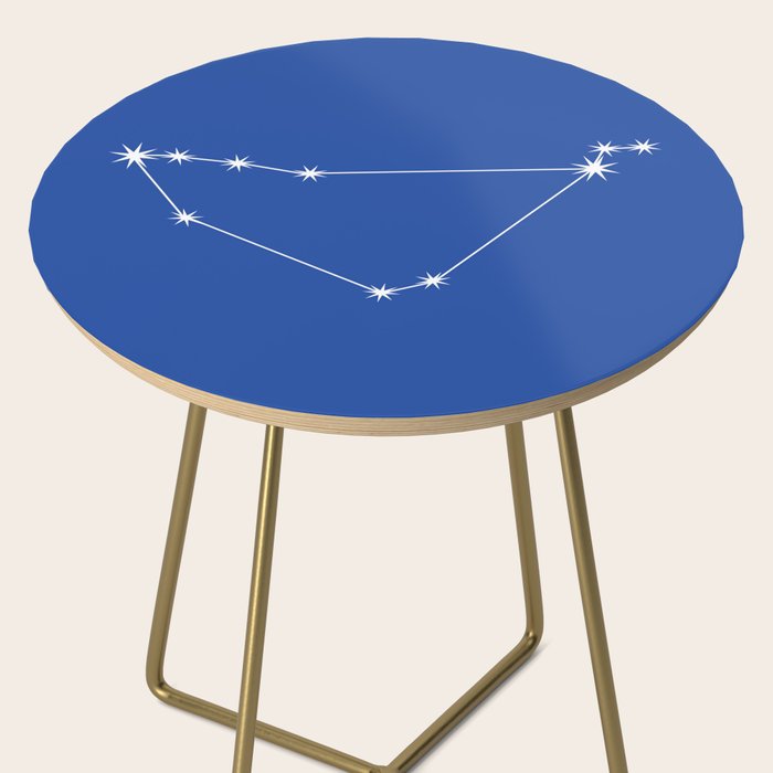 Capricorn Zodiac Star Constellation Line Art Vibrant Blue Side Table Gallery Image 2