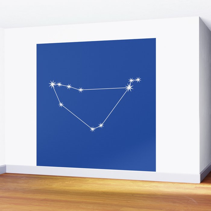 Capricorn Zodiac Star Constellation Line Art Vibrant Blue Wall Mural Gallery Image 2
