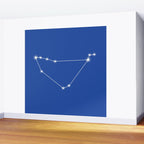 Capricorn Zodiac Star Constellation Line Art Vibrant Blue Wall Mural Gallery Image 2