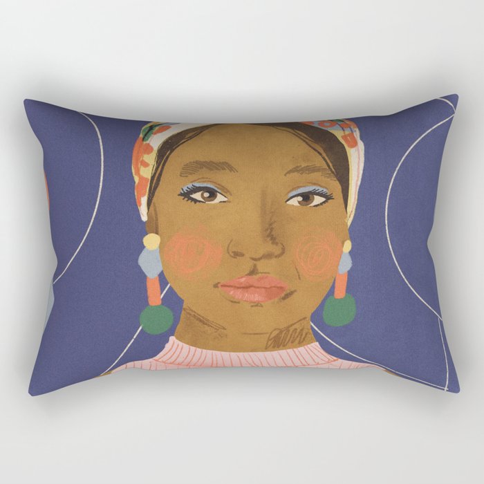 Turban Beauty Rectangular Pillow Gallery Image 2