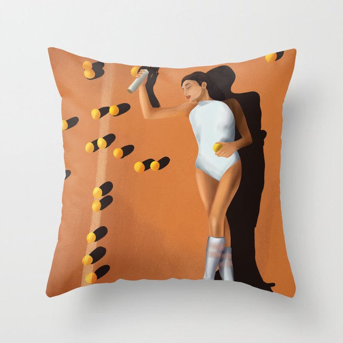 Tennis Reverie Throw Pillow Gallery Image 1