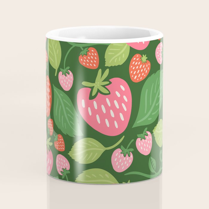 Wild Strawberries - green Coffee Mug Gallery Image 4
